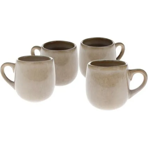 Súprava 4 keramických hrnčekov Warm 100 ml, béžová