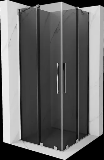 MEXEN/S - Velar Duo sprchovací kút, posuvné dvere 80 x 80, grafit, chróm 871-080-080-42-01