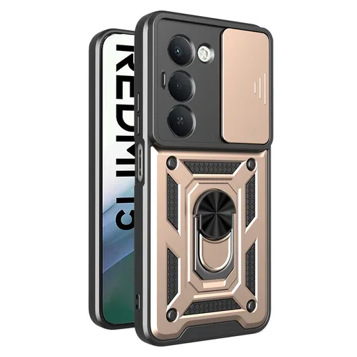 RING CAMERA Kryt s držiakom pre Xiaomi Redmi 15 / Redmi 15 5G zlatý