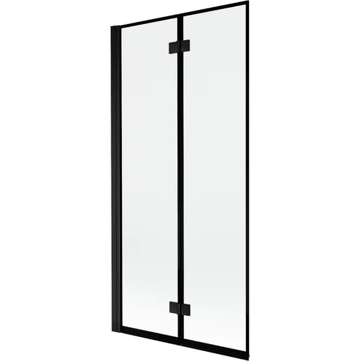 MEXEN - MIST vaňová zástena 90x150 cm 6mm 2-s, čierna, okraj, ľavá 8A9-090-002-70-70-L