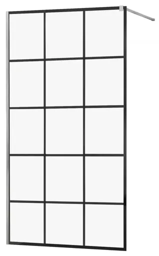 MEXEN/S - KIOTO Sprchová zástena WALK-IN 110x200 cm 8 mm, chróm, čierny vzor 1 800-110-101-01-77