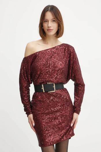Šaty Marciano Guess GABBIE bordová farba, mini, rovný strih, 5RGK69 6166A