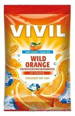 VIVIL BONBONS WILD ORANGE drops s príchuťou pomaranča s vitamínom C, bez cukru 60 g