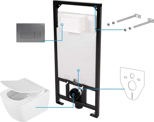 DEANTE - WC sada, podomietkový, 6v1 CDZT6ZPW