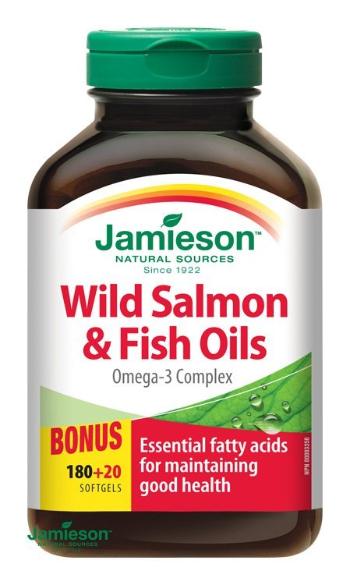 Jamieson Salmon Omega-3 komplex z lososa a rybích olejov 200 kapsúl