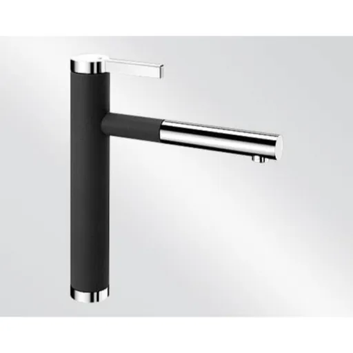 Blanco Linee - S drezová batéria s vyťahovacou sprškou čierna,chróm 526171