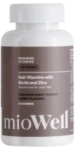 mioWell RENEWING Vitamíny pre vlasy gumené medvedíky s biotínom a zinkom pre ženy 60ks