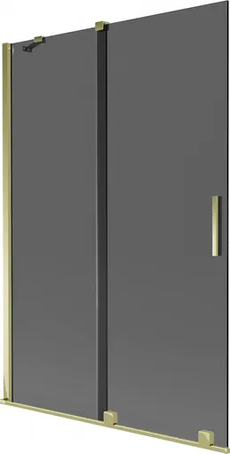 MEXEN/S - Velar dvojkrídlová posuvná vaňová zástena 120 x 150, grafit, zlatá 896-120-000-41-50