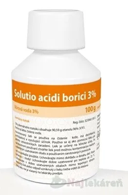Solutio acidi borici 3% sol der fľ.HDPE 1 x 100 g