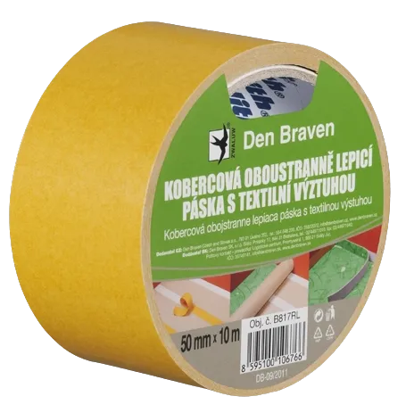 DEN BRAVEN - Kobercová lepiaca páska s textilnou výstuhou 50 mm x 10 m