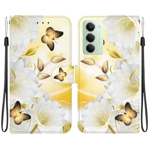 ART Peňaženkový kryt pre Xiaomi Redmi 15 / Redmi 15 5G GOLD BUTTERFLY