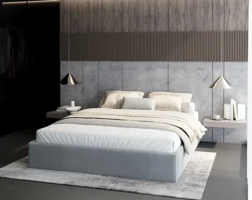 FDM Čalúnená manželská posteľ ORLANDO | 160 x 200 cm Farba: Sivá