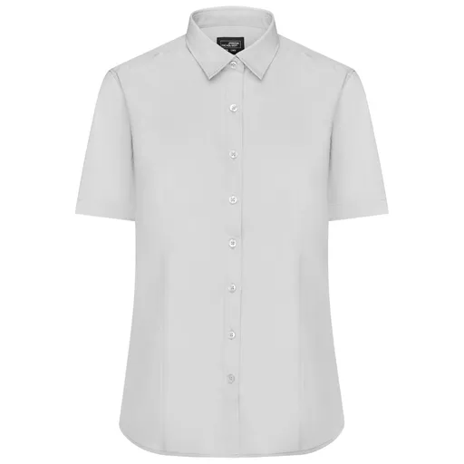 James & Nicholson (Daiber) Dámska košeľa s krátkym rukávom JN679 - Svetlošedá | 2XL