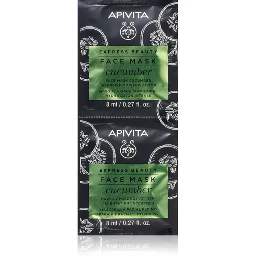 Apivita Express Beauty Moisturizing Face Mask Cucumber intenzívne hydratačná pleťová maska 2x8 ml