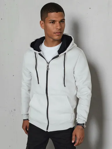 Pánska basic mikina s kapucňou svetlošedá Dstreet BX5866