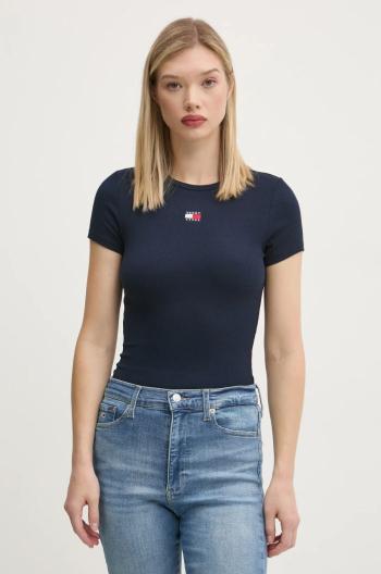 Tričko Tommy Jeans dámske, tmavomodrá farba, DW0DW20463