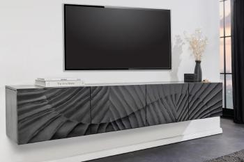 LuxD Dizajnový závesný TV stolík Shayla 200 cm čierne mango