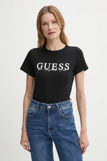 Tričko Guess KAMELIE dámske, čierna farba, V5GI15 J1314