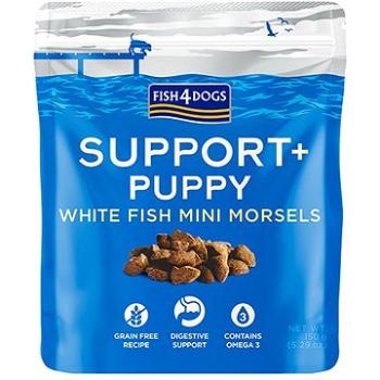 FISH4DOGS Maškrty pre šteniatka na podporu trávenia s kúskami bielej ryby a prebiotikami 150 g (5056008814298)