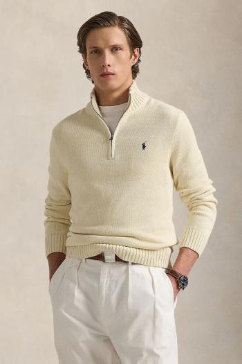 Bavlnený sveter Polo Ralph Lauren tmavomodrá farba, teplý, 710859939