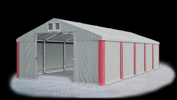 Garážový stan 6x10x3m strecha PVC 560g/m2 boky PVC 500g/m2 konštrukcia ZIMA Šedá Šedá Červené