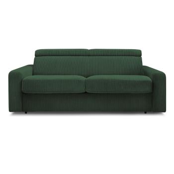 Sötétzöld kordbársony kinyitható kanapé 215 cm Monaco – Bobochic Paris