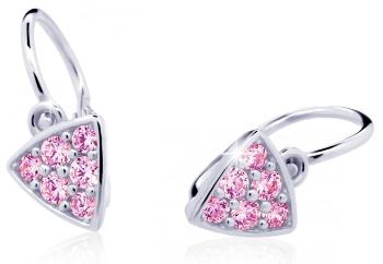 Cutie Jewellery Trblietavé detské náušnice z bieleho zlata C2207-10-X-2 ružová