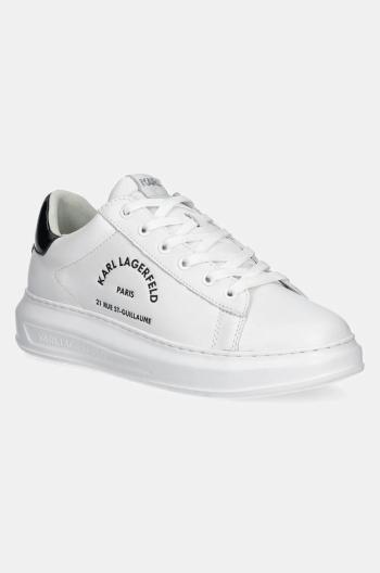 Kožené tenisky Karl Lagerfeld KAPRI MENS biela farba, KL52538K