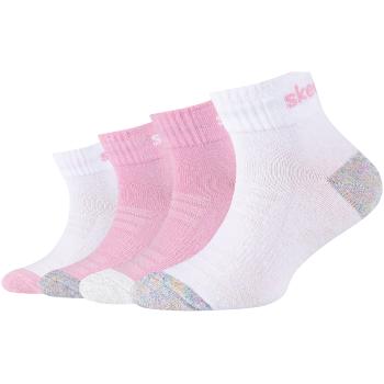 Skechers  4PPK Girls Mesh Ventilation Quarter Socks  Športové ponožky Ružová