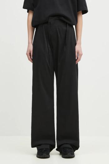 Nohavice MM6 Maison Margiela dámske, čierna farba, strih chinos, vysoký pás, S52KA0530