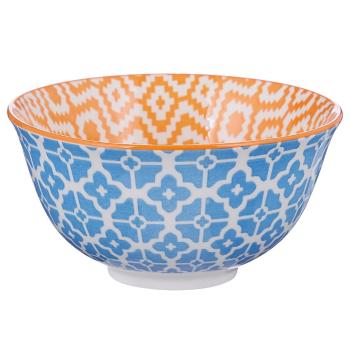 ORNAMENTS tálka 240 ml, világoskék-narancs
