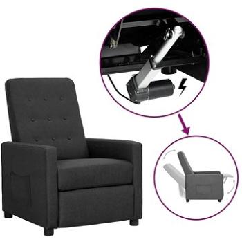 Zdvíhacie polohovacie kreslo tmavo sivé textil, 3093356
