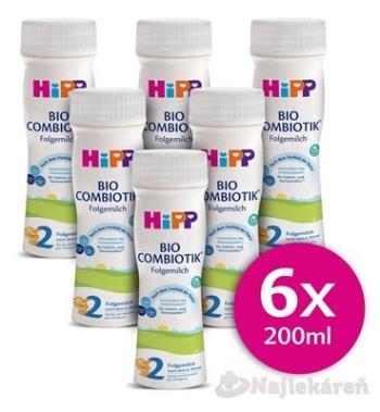 HiPP 2 BIO COMBIOTIK tekutá dojčenská výživa ( od ukonč. 6 m), 6x200ml