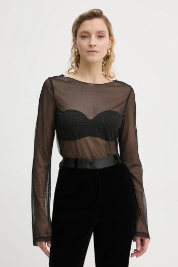 Blúzka Bruuns Bazaar dámska, čierna farba, vzorovaná, BBW4254