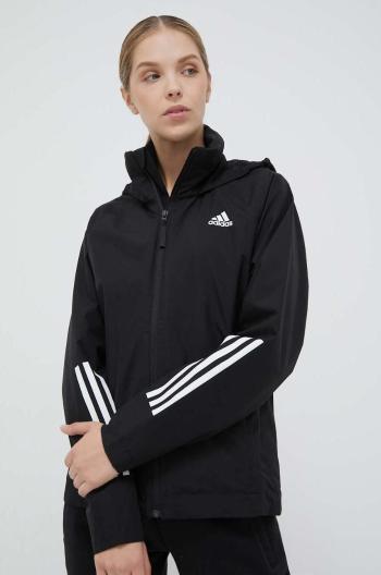 Bunda adidas dámska, čierna farba, prechodná