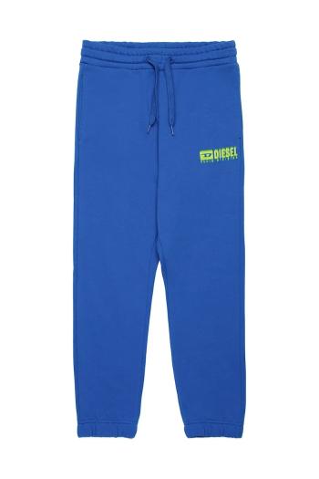 Detské bavlnené tepláky Diesel PBASEL TROUSERS jednofarebné, J02316