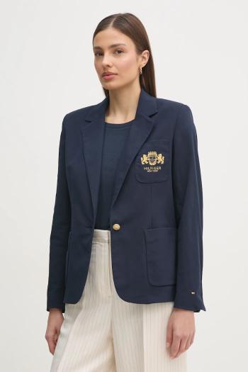 Sako Tommy Hilfiger tmavomodrá farba, jednoradové, WW0WW44744