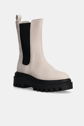 Nubukové chelsea čižmy Calvin Klein Jeans FLATFORM CHELSEA BOOT MG NB