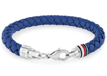 Tommy Hilfiger Elegantný pánsky náramok z modrej kože 2790548