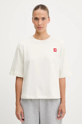 Bavlnené tričko The North Face Redbox dámske, béžová farba, NF0A8EG6QLI1