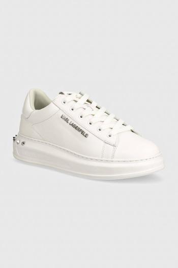 Kožené tenisky Karl Lagerfeld KAPRI MENS biela farba, KL52574A