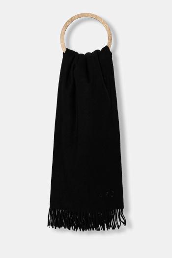 Vlnený šál A.P.C. Echarpe Alix WOAFE.M15170-BLACK, čierna farba, jednofarebný
