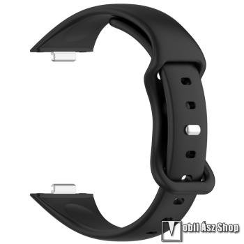 Huawei Watch Fit 4, Fit 4 Pro, Fit 3, Okosóra szíj, Szilikon, Gyorscsat, 98+125mm hosszú, Fekete