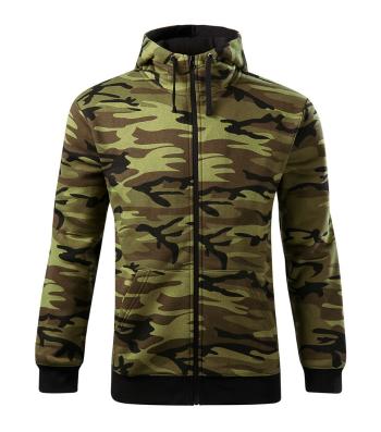 MALFINI Pánska mikina Camo Zipper - Maskáčová zelená | XXL