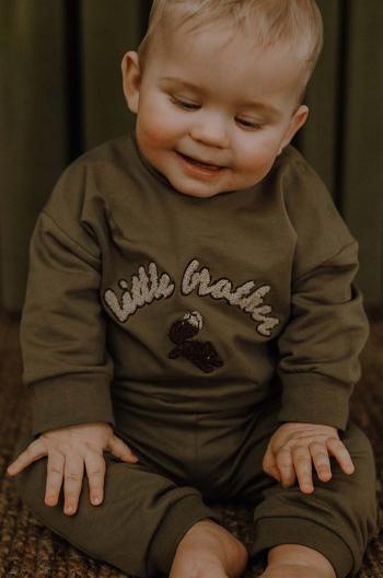Mikina pre bábätká That's mine 005073 Finley Little Brother Sweatshirt hnedá farba, s nášivkou