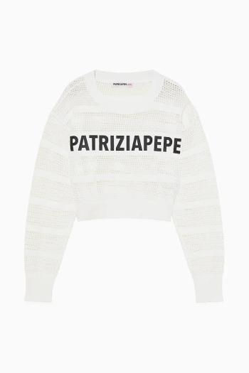 Detský sveter Patrizia Pepe W146 biela farba, 7K0056