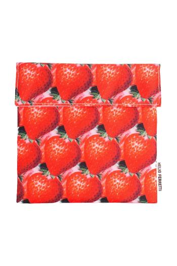 Vrecko na občerstvenie Helio Ferretti Strawberry 18 x 18 cm červená farba