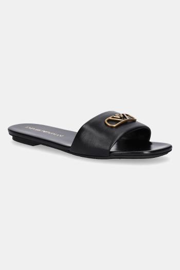Kožené šľapky Emporio Armani dámske, čierna farba, X3P846 XF271 00002