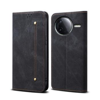 DENIM Peňaženkový kryt pre Xiaomi Poco F7 Pro čierny