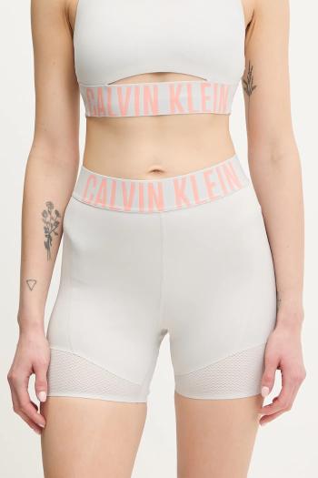 Tréningové šortky Calvin Klein Performance šedá farba, s potlačou, vysoký pás, LVGWS5L704